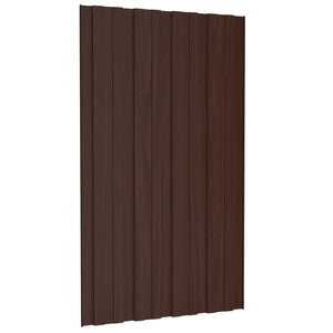 Πάνελ οροφής 12 pcs Καφέ 80 x 45 cm Γαλβανισμένος χάλυβας - Pakobazaar