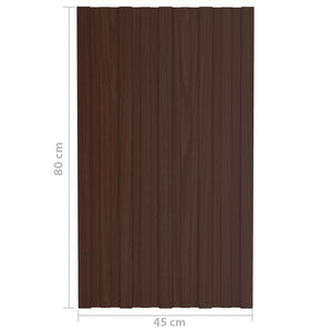 Πάνελ οροφής 12 pcs Καφέ 80 x 45 cm Γαλβανισμένος χάλυβας - Pakobazaar