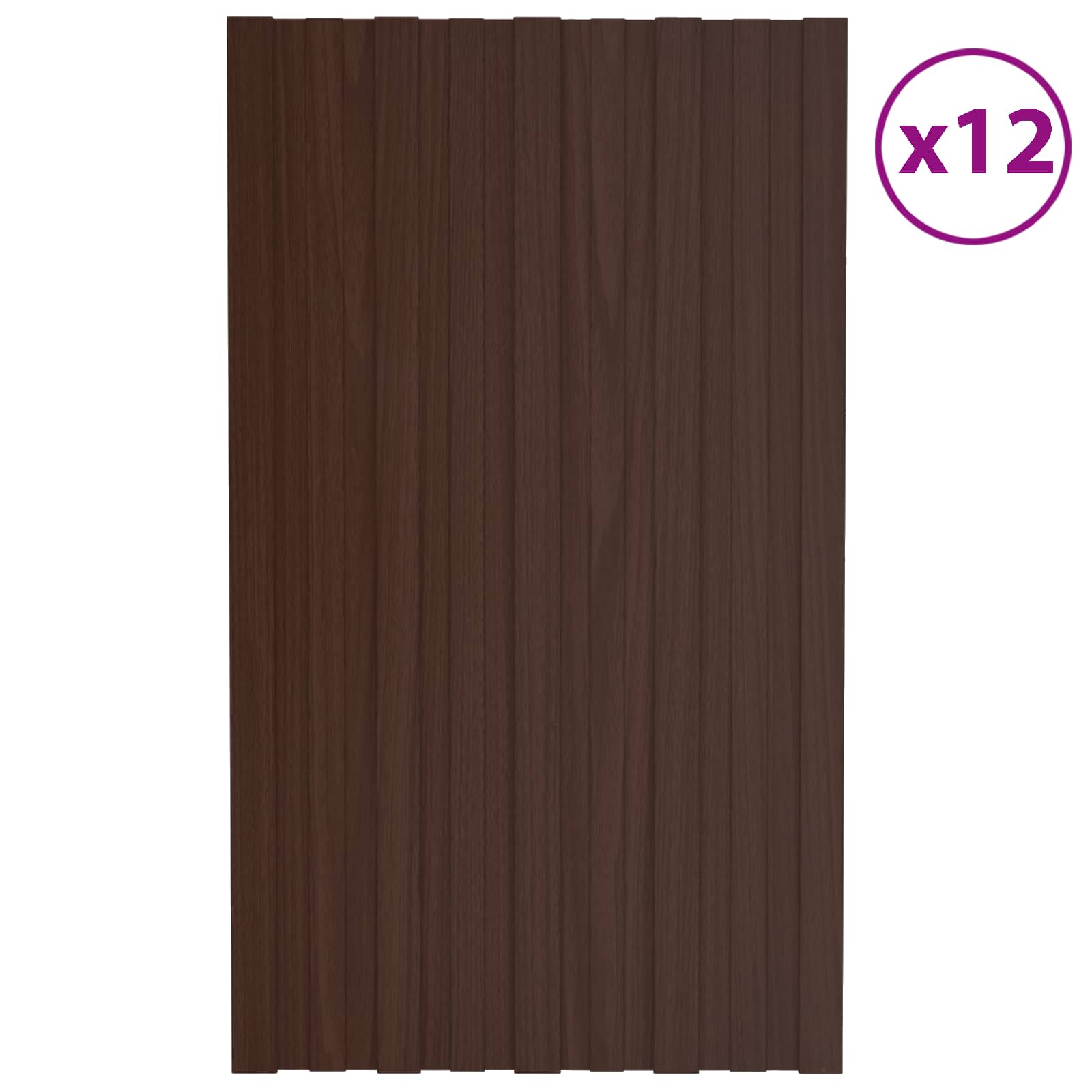 Πάνελ οροφής 12 pcs Καφέ 80 x 45 cm Γαλβανισμένος χάλυβας - Pakobazaar