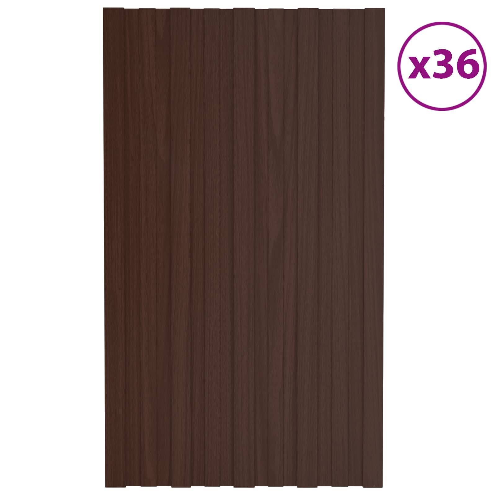 Πάνελ οροφής 36 pcs Καφέ 80 x 45 cm Γαλβανισμένος χάλυβας - Pakobazaar