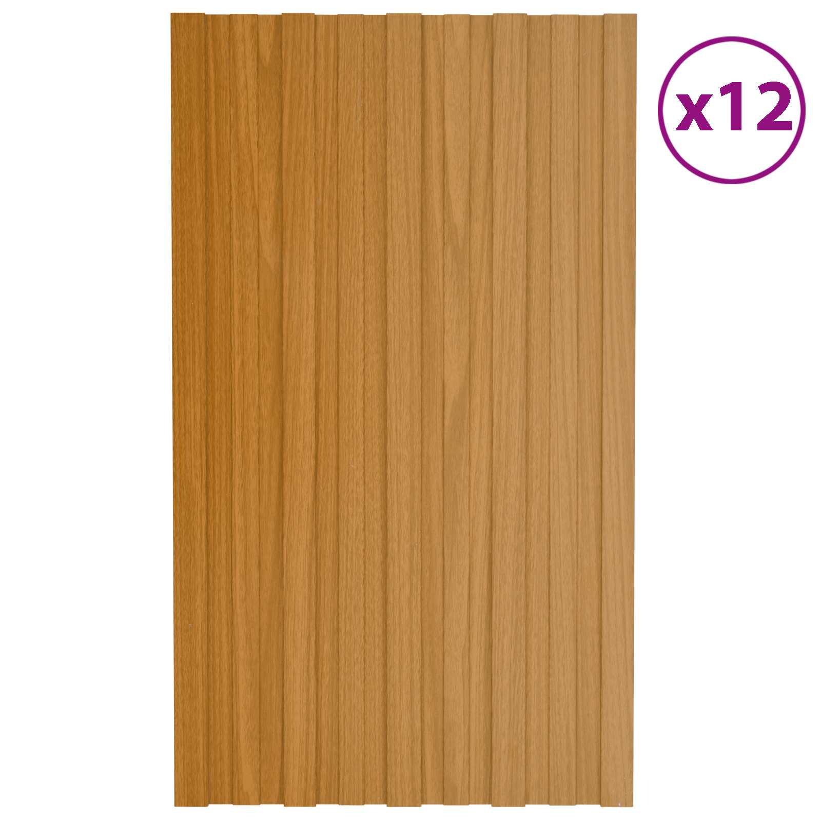 Πάνελ οροφής 12 pcs Φυσικό 80 x 45 cm Γαλβανισμένος χάλυβας - Pakobazaar