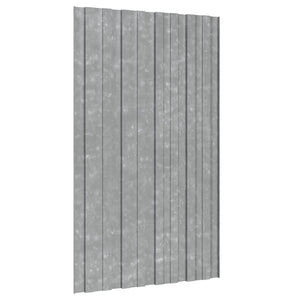 Πάνελ οροφής 12 pcs Ασημί 80 x 45 cm Γαλβανισμένος χάλυβας - Pakobazaar