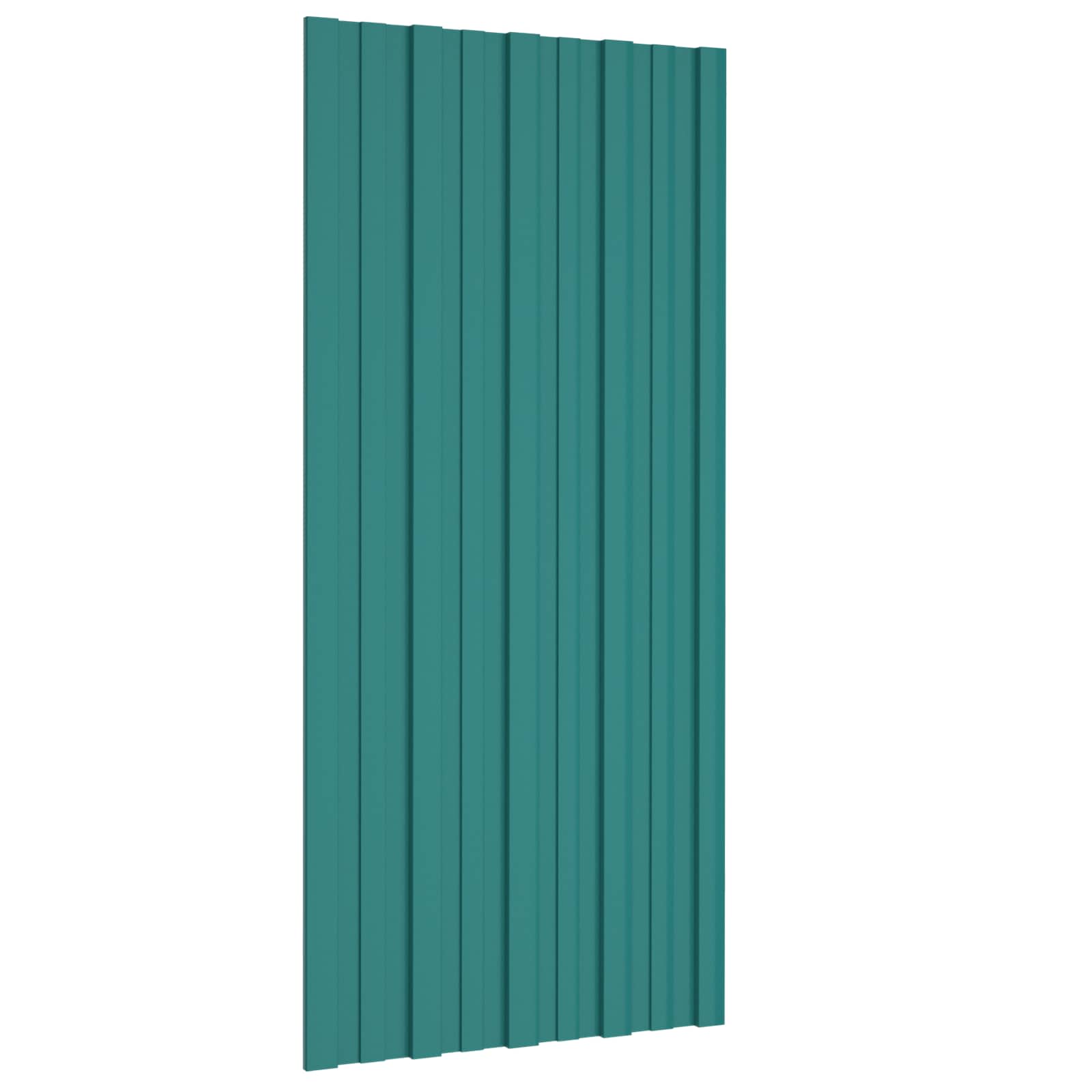 Πάνελ οροφής 12 pcs Πράσινο 100 x 45 cm Γαλβανισμένος χάλυβας - Pakobazaar