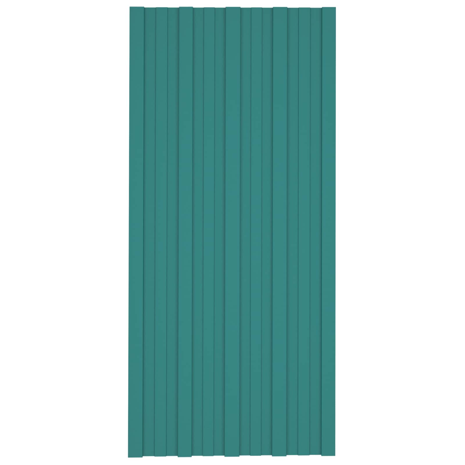 Πάνελ οροφής 12 pcs Πράσινο 100 x 45 cm Γαλβανισμένος χάλυβας - Pakobazaar