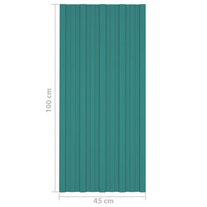 Πάνελ οροφής 12 pcs Πράσινο 100 x 45 cm Γαλβανισμένος χάλυβας - Pakobazaar