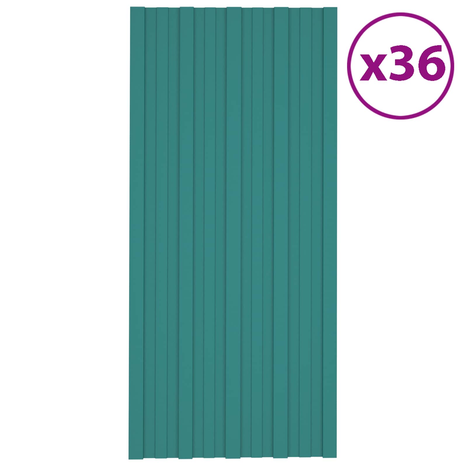 Πάνελ οροφής 36 pcs Πράσινο 100 x 45 cm Γαλβανισμένος χάλυβας - Pakobazaar