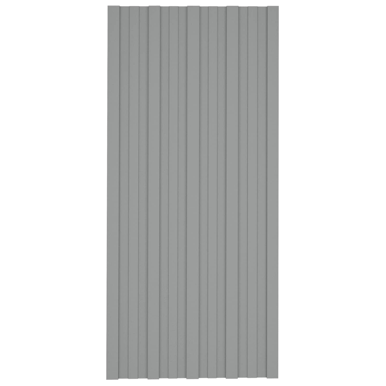 Πάνελ οροφής 12 pcs Γκρι 100 x 45 cm Γαλβανισμένος χάλυβας - Pakobazaar