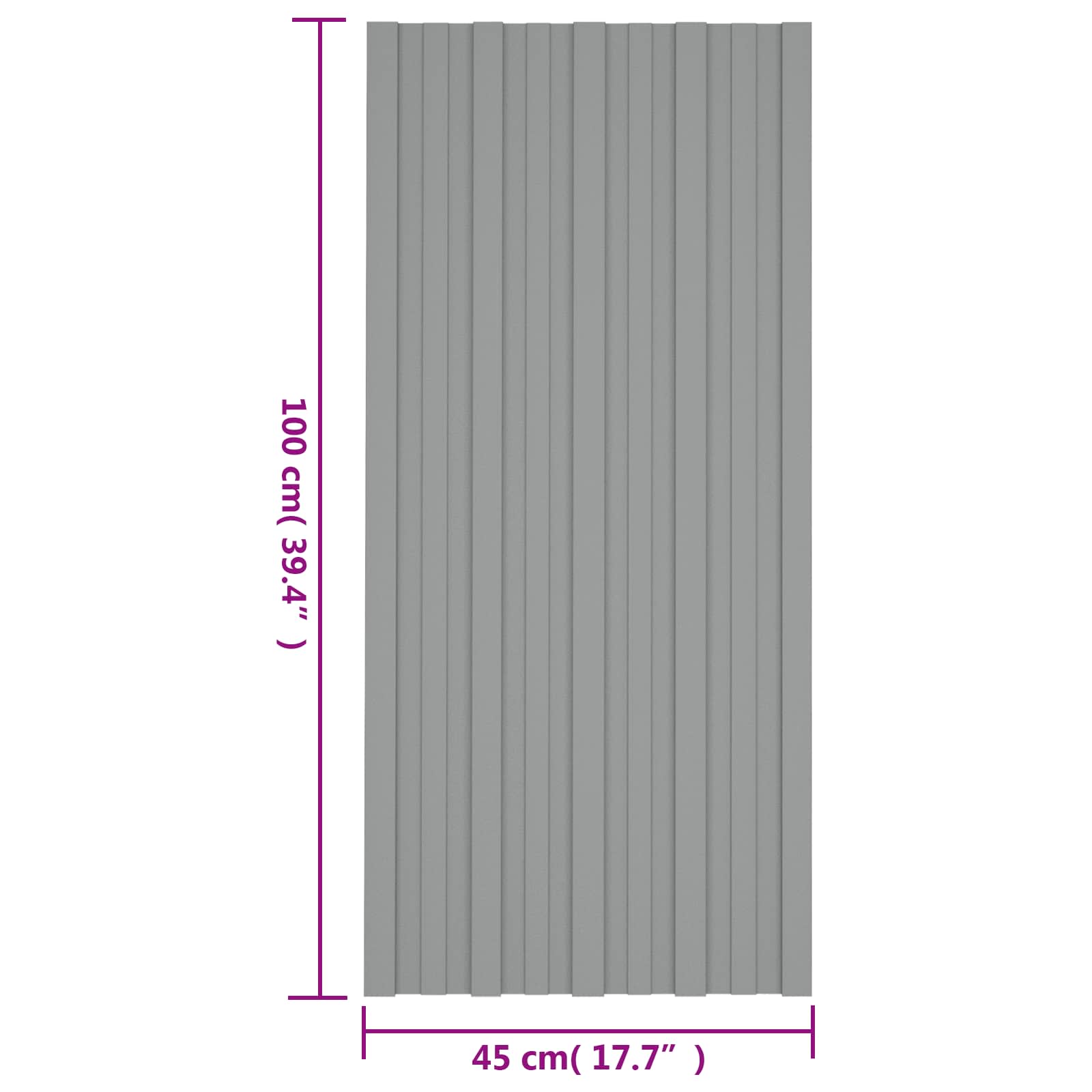Πάνελ οροφής 12 pcs Γκρι 100 x 45 cm Γαλβανισμένος χάλυβας - Pakobazaar
