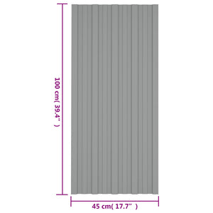 Πάνελ οροφής 36 pcs Γκρι 100 x 45 cm Γαλβανισμένος χάλυβας - Pakobazaar