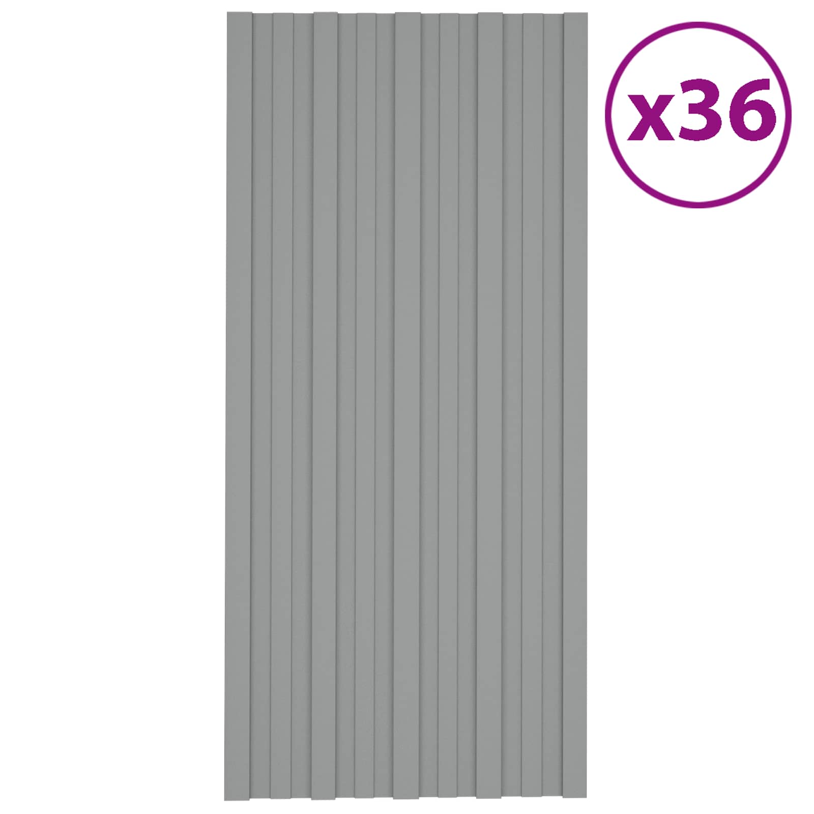 Πάνελ οροφής 36 pcs Γκρι 100 x 45 cm Γαλβανισμένος χάλυβας - Pakobazaar