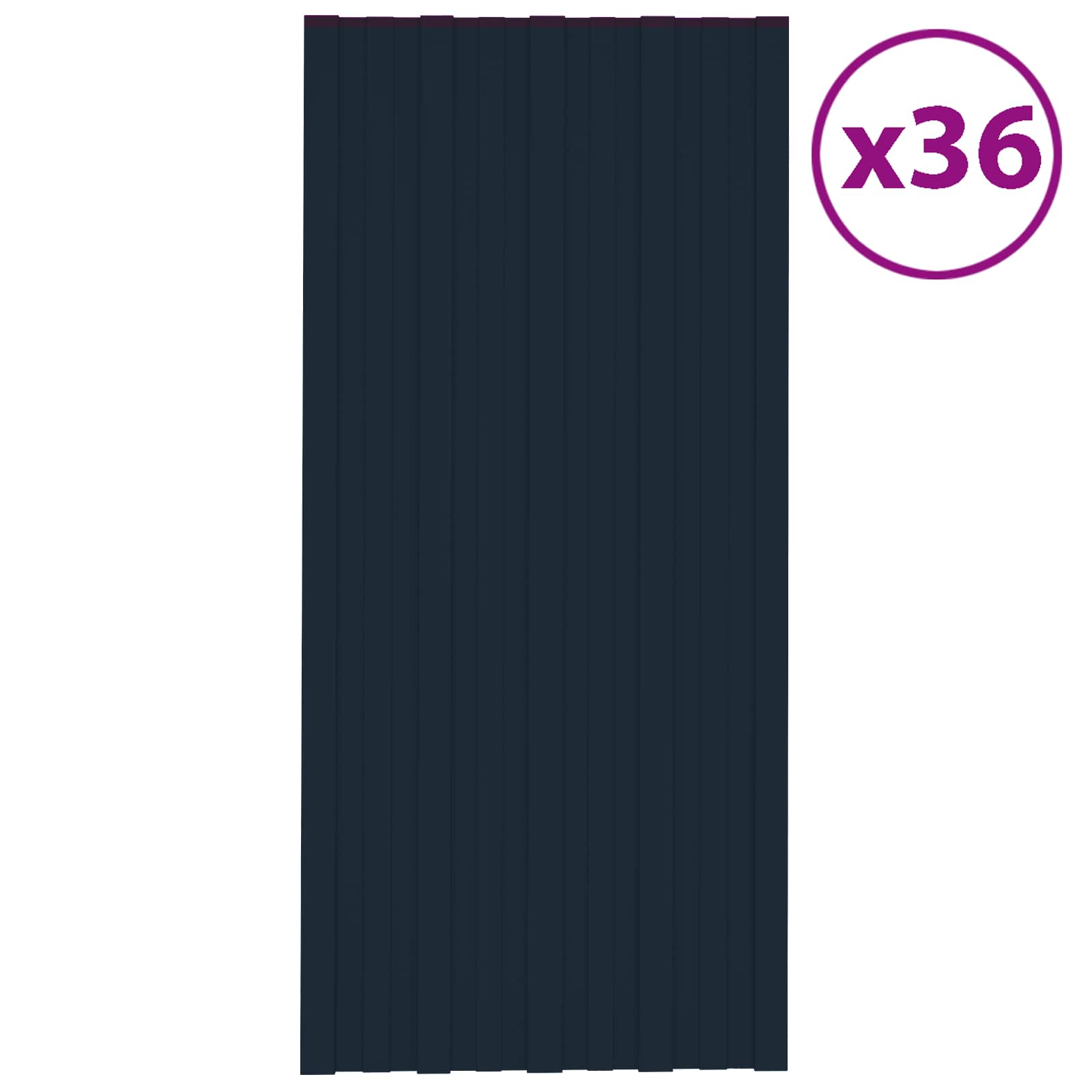 Πάνελ οροφής 36 pcs Ανθρακί 100 x 45 cm Γαλβανισμένος χάλυβας - Pakobazaar