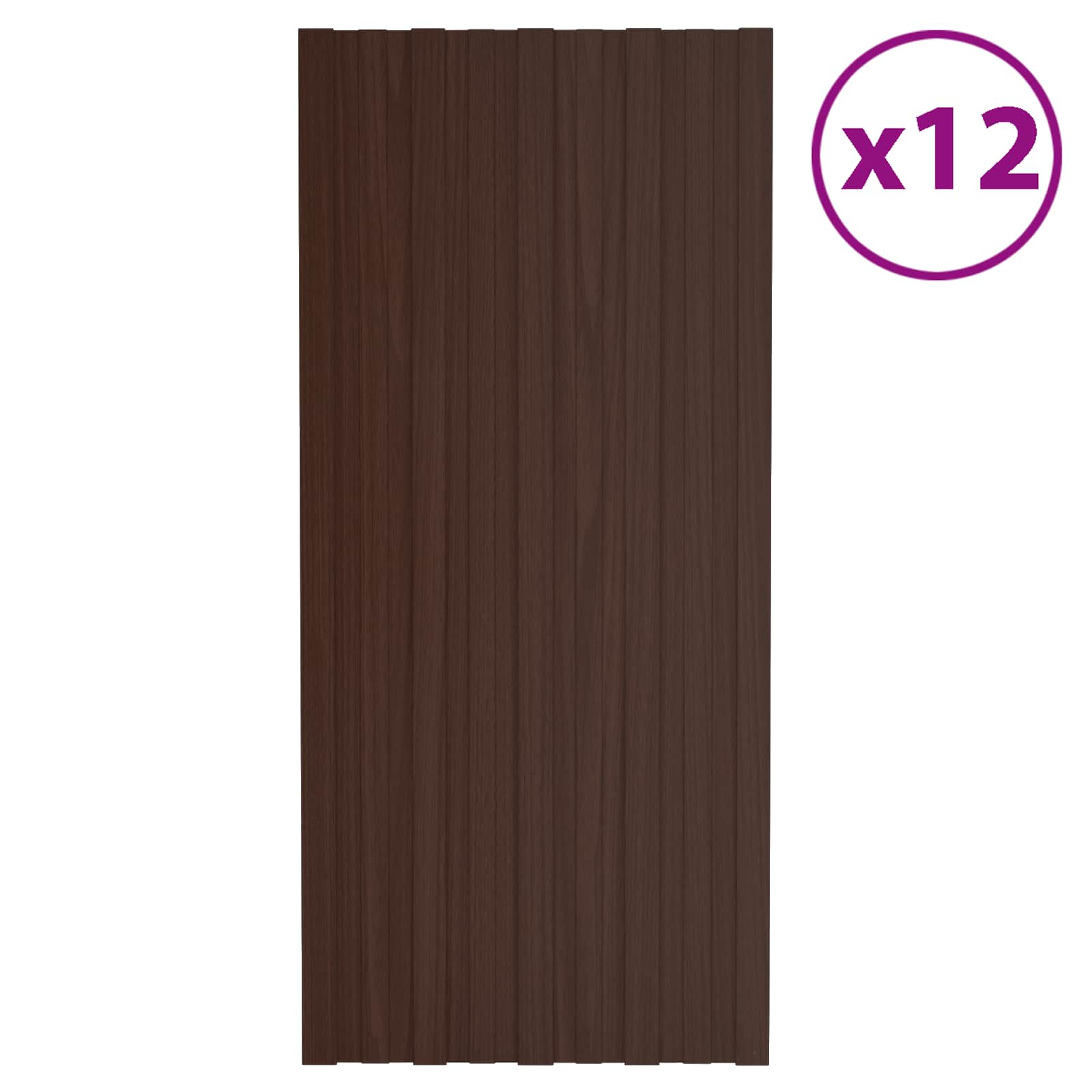 Πάνελ οροφής 12 pcs Καφέ 100 x 45 cm Γαλβανισμένος χάλυβας - Pakobazaar