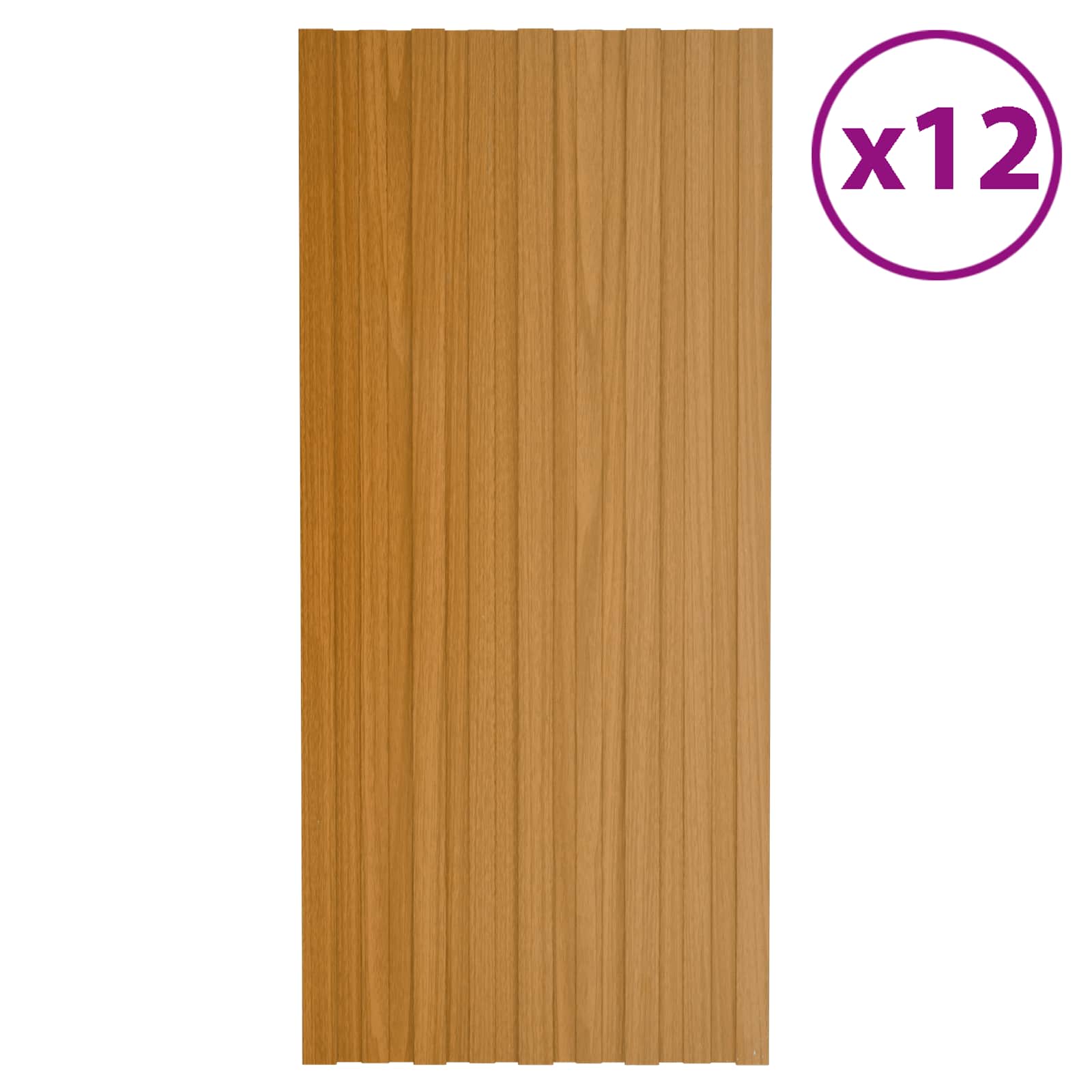 Πάνελ οροφής 12 pcs Φυσικό 100 x 45 cm Γαλβανισμένος χάλυβας - Pakobazaar