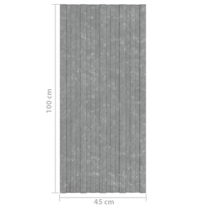 Πάνελ οροφής 12 pcs Ασημί 100 x 45 cm Γαλβανισμένος χάλυβας - Pakobazaar