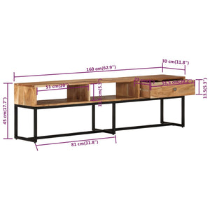 Έπιπλο Τηλεόρασης 160 x 30 x 45 εκ. από Μασίφ Ξύλο Ακακίας