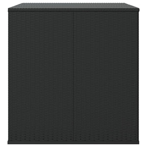 Κουτί Μαξιλαριού Κήπου Μαύρο 145x100x103 εκ. Ρατάν Πολυαιθ.