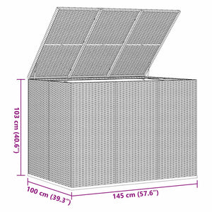 Κουτί Μαξιλαριού Κήπου Καφέ 145x100x103 εκ. Ρατάν Πολυαιθ.