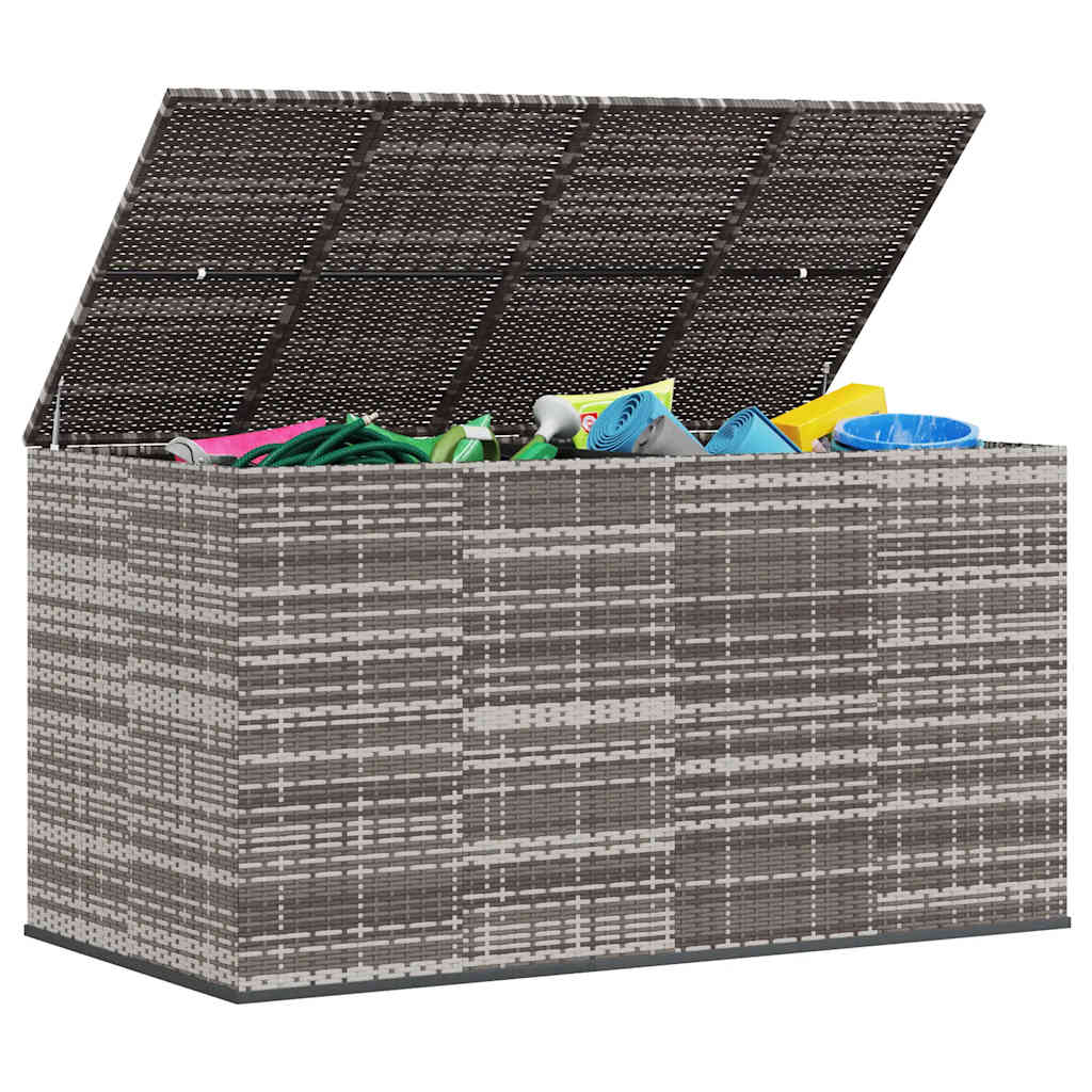 Κουτί Μαξιλαριού Κήπου Γκρι 194x100x103 εκ. Ρατάν Πολυαιθ.