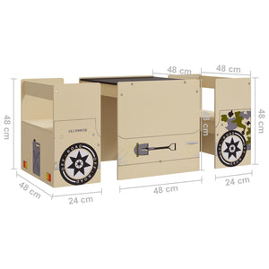 Παιδικό Σετ Τραπέζι με Καρέκλες / Όχημα Off Road 3 τεμ. MDF - Pakobazaar