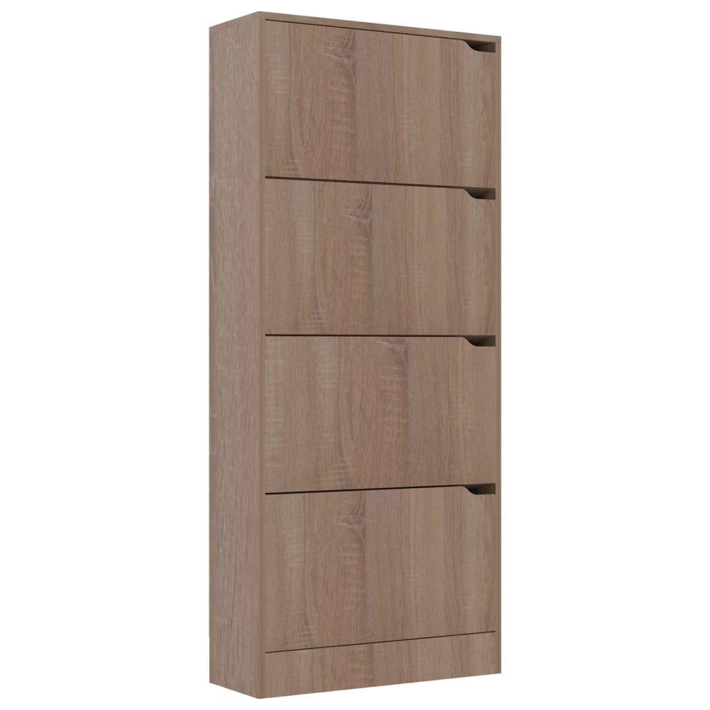 Παπουτσοθήκη με 4 Πόρτες Sonoma Δρυς 59x24x136 εκ. Μοριοσανίδα - Pakobazaar