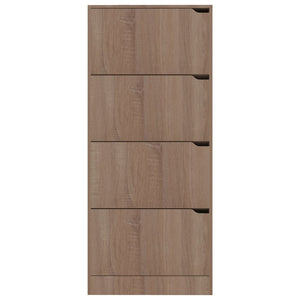 Παπουτσοθήκη με 4 Πόρτες Sonoma Δρυς 59x24x136 εκ. Μοριοσανίδα - Pakobazaar