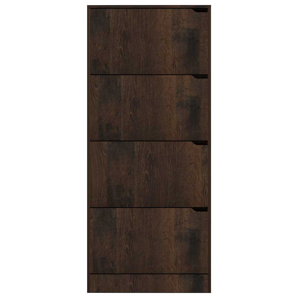 Παπουτσοθήκη με 4 Πόρτες Καπνιστή Δρυς 59x24x136 εκ Μοριοσανίδα