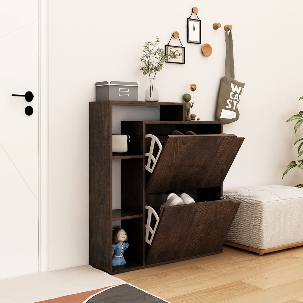 Παπουτσοθήκη Καπνιστή Δρυς 79,5 x 24 x 90,5 εκ. από Μοριοσανίδα