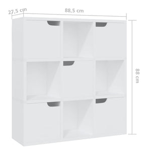 Βιβλιοθήκη Λευκή 88,5 x 27,5 x 88 εκ. από Μοριοσανίδα