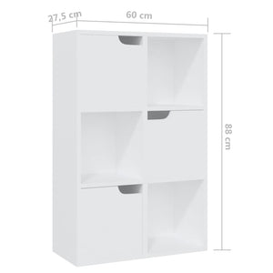 Βιβλιοθήκη Λευκή 60 x 27,5 x 88 εκ. από Μοριοσανίδα