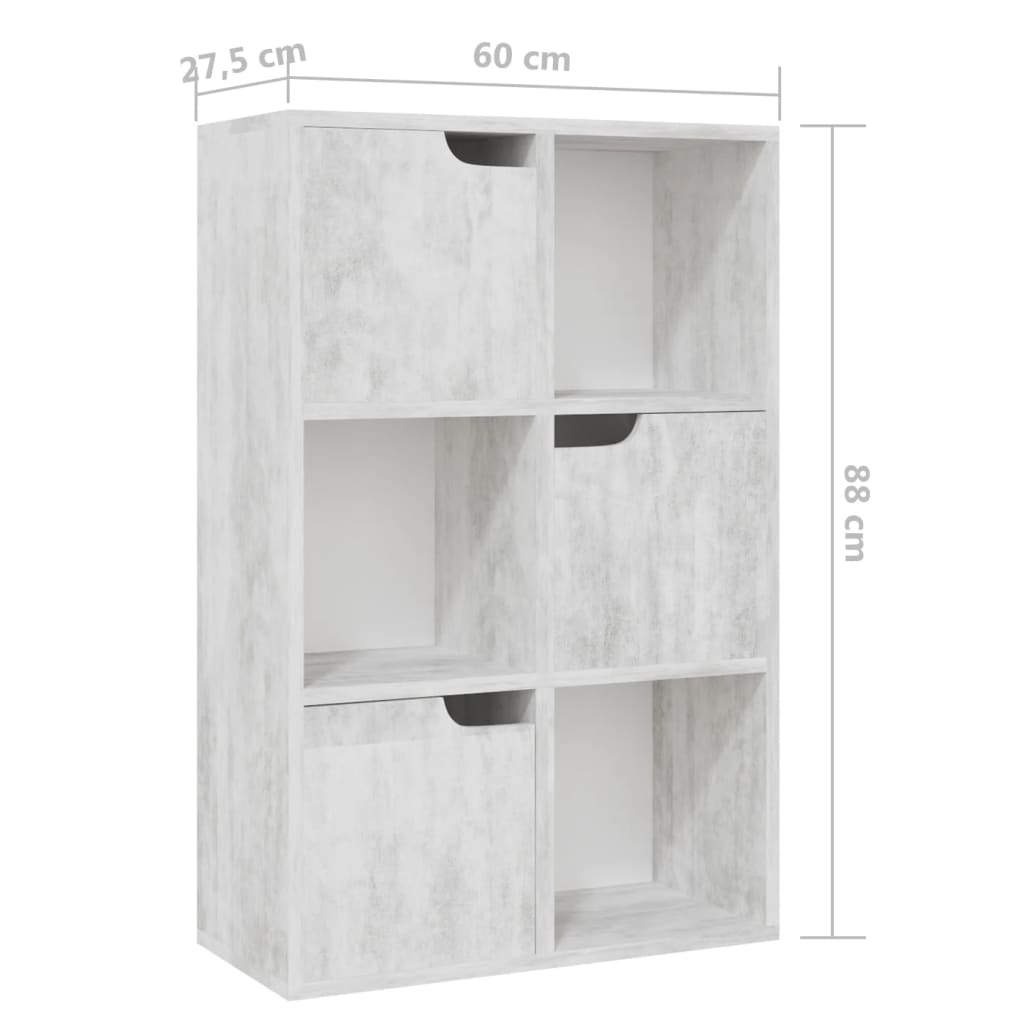 Βιβλιοθήκη Σκυρόδεμα 60 x 27,5 x 88 εκ. από Μοριοσανίδα - Pakobazaar