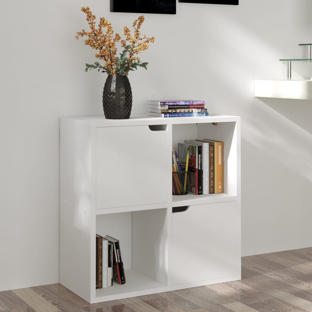 Βιβλιοθήκη Λευκή 60 x 27,5 x 59,5 εκ. από Μοριοσανίδα