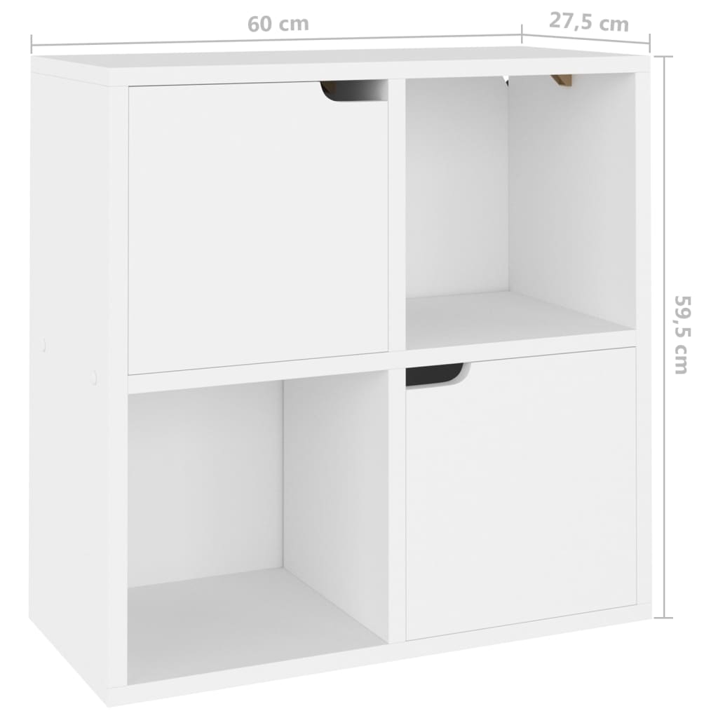Βιβλιοθήκη Λευκή 60 x 27,5 x 59,5 εκ. από Μοριοσανίδα