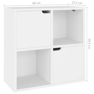 Βιβλιοθήκη Λευκή 60 x 27,5 x 59,5 εκ. από Μοριοσανίδα