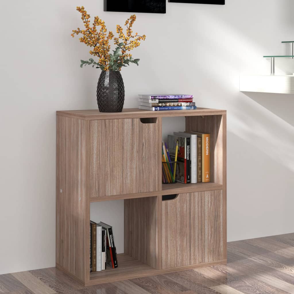 Βιβλιοθήκη Γκρι / Sonoma Δρυς 60x27,5x59,5 εκ. από Επεξ. Ξύλο - Pakobazaar