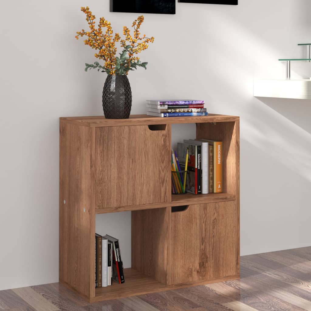 Βιβλιοθήκη Χρώμα Καφέ Δρυς 60 x 27,5 x 59,5 εκ. από Επεξ. Ξύλο - Pakobazaar