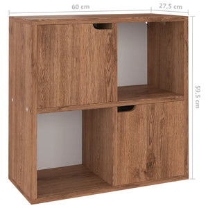 Βιβλιοθήκη Χρώμα Καφέ Δρυς 60 x 27,5 x 59,5 εκ. από Επεξ. Ξύλο - Pakobazaar