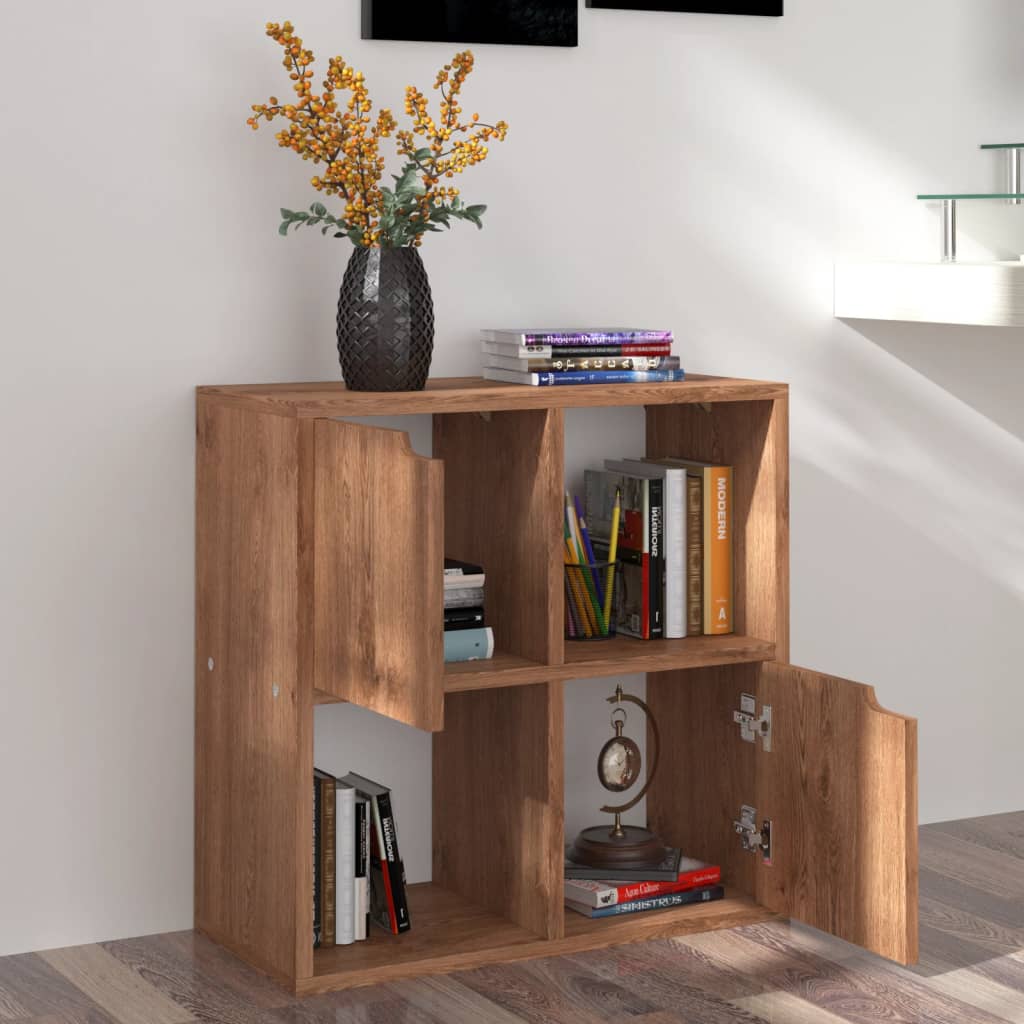 Βιβλιοθήκη Χρώμα Καφέ Δρυς 60 x 27,5 x 59,5 εκ. από Επεξ. Ξύλο - Pakobazaar
