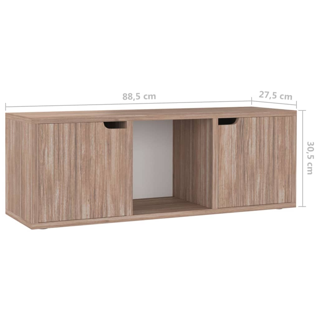 Έπιπλο Τηλεόρασης Γκρι Sonoma Δρυς 88,5x27,5x30,5εκ Επεξ. Ξύλο