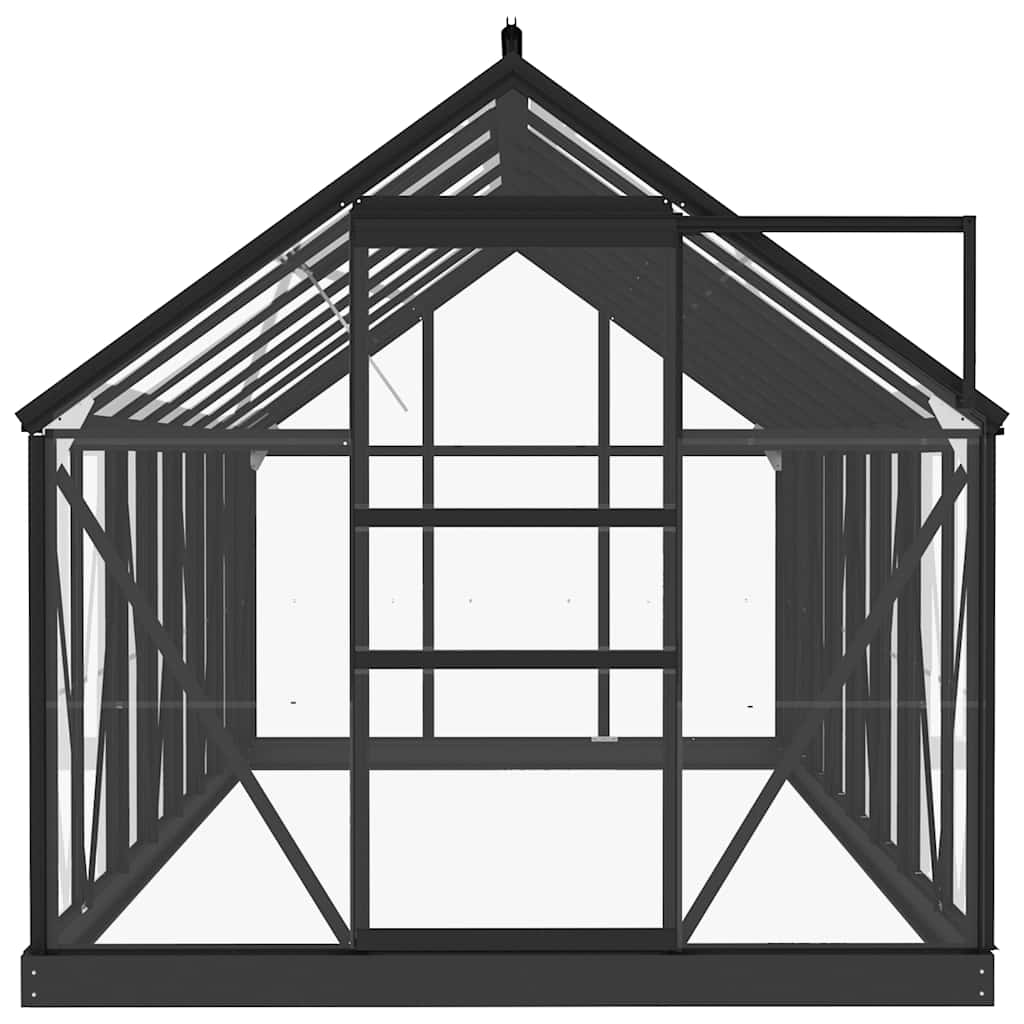 Θερμοκήπιο Γυάλινο Ανθρακί 155 x 395,5 x 191 εκ. από Αλουμίνιο