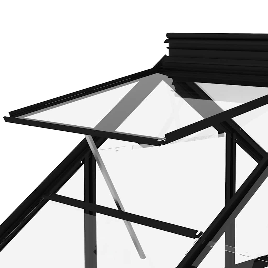 Θερμοκήπιο Γυάλινο Ανθρακί 155 x 395,5 x 191 εκ. από Αλουμίνιο