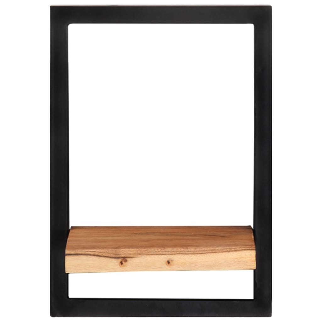 Ράφια Τοίχου 2 Τεμ. 25x25x35 εκ. Μασίφ Ξύλο Ακακίας & Ατσάλι - Pakobazaar