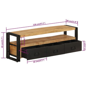 Έπιπλο Τηλεόρασης 120 x 30 x 40 εκ. από Μασίφ Ξύλο Μάνγκο