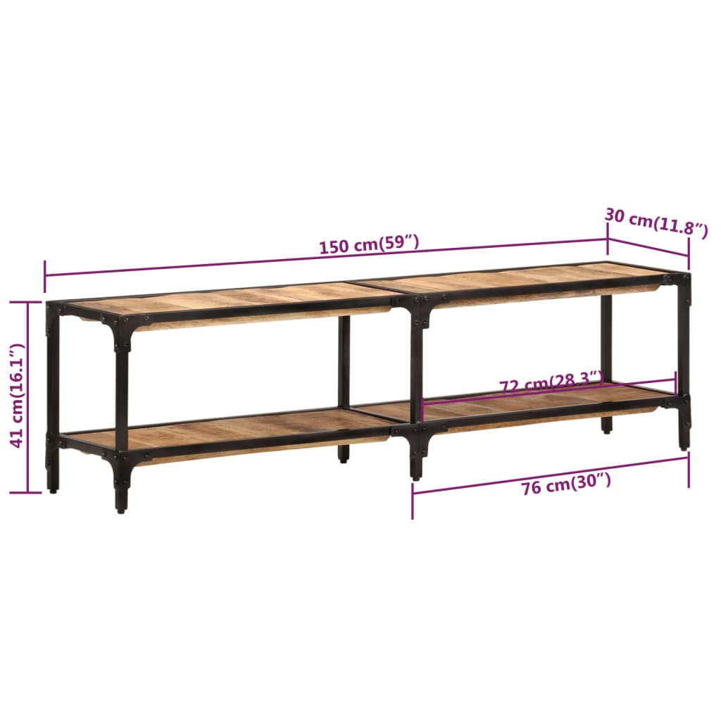 Έπιπλο Τηλεόρασης 150 x 30 x 41 εκ. από Μασίφ Ξύλο Μάνγκο