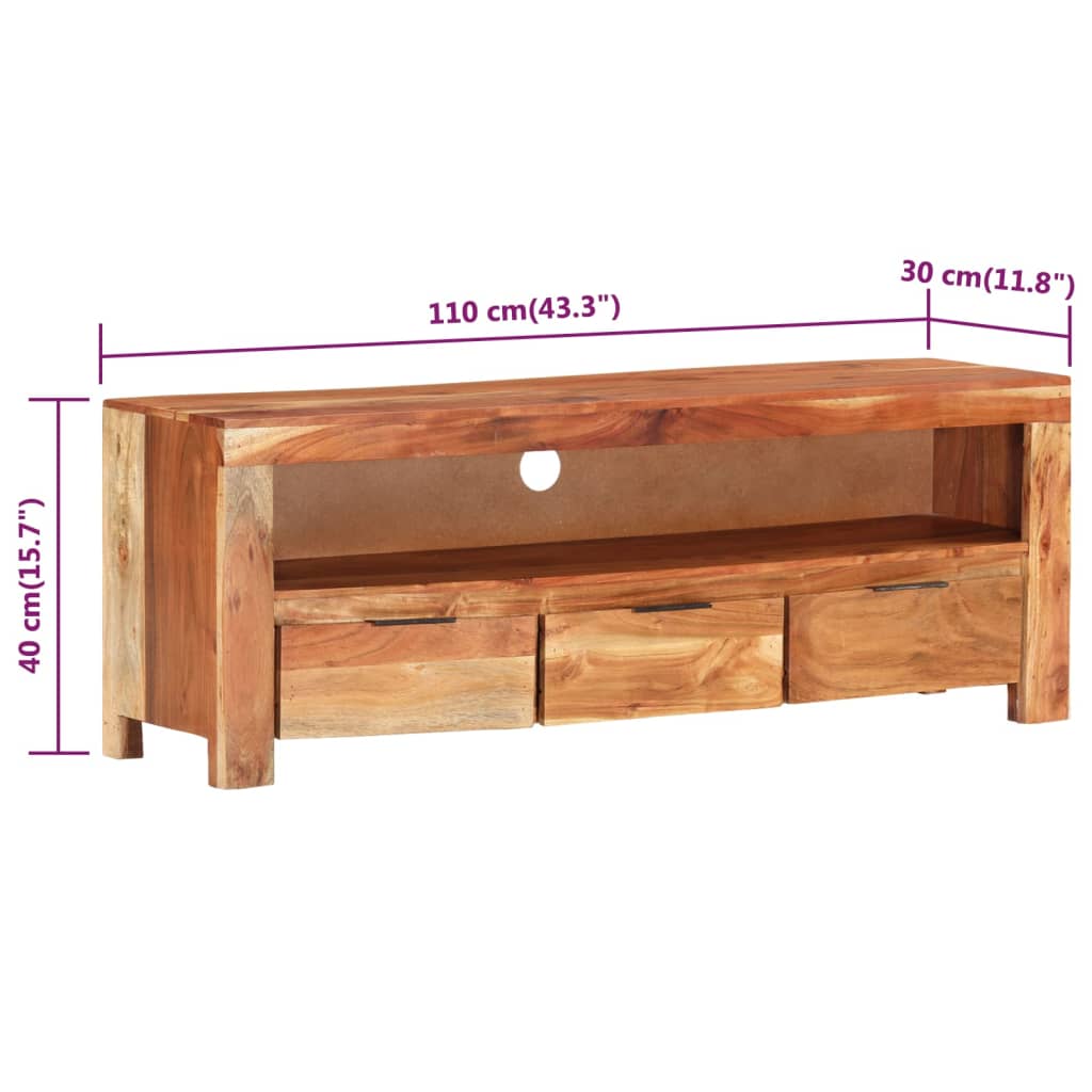 Έπιπλο Τηλεόρασης 110 x 30 x 40 εκ. από Μασίφ Ξύλο Ακακίας