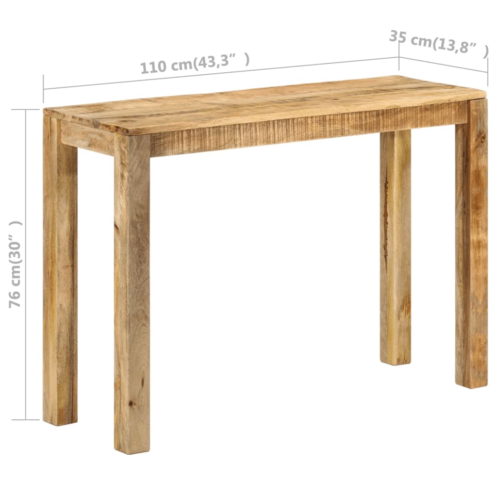 Κονσόλα Τραπέζι 110 x 35 x 76 εκ. από Ακατέργαστο Ξύλο Μάνγκο - Pakobazaar