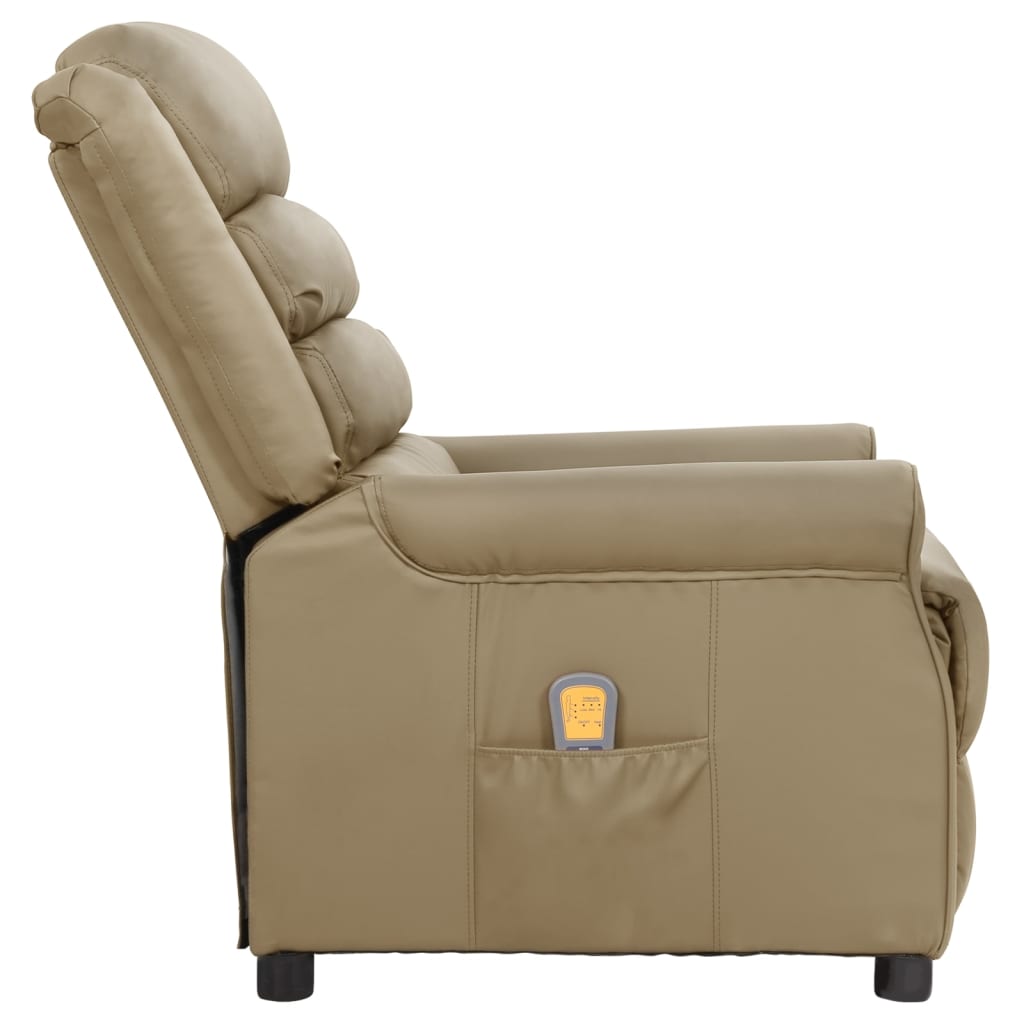 Πολυθρόνα Μασάζ Ανακλ Καπουτσίνο από Συνθετικό Δέρμα