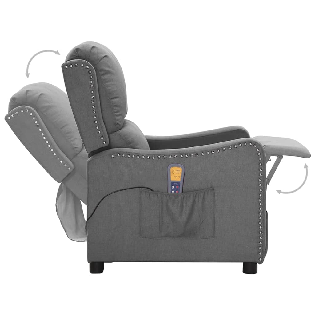 Πολυθρόνα Μασάζ Ανοιχτό Γκρι Υφασμάτινη