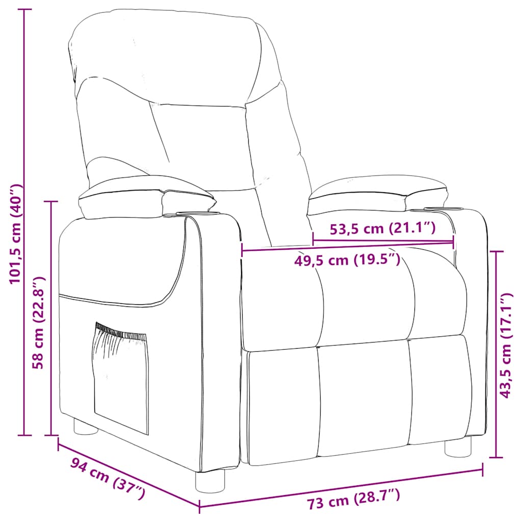 Πολυθρόνα Μασάζ Σκούρο Γκρι Υφασμάτινη