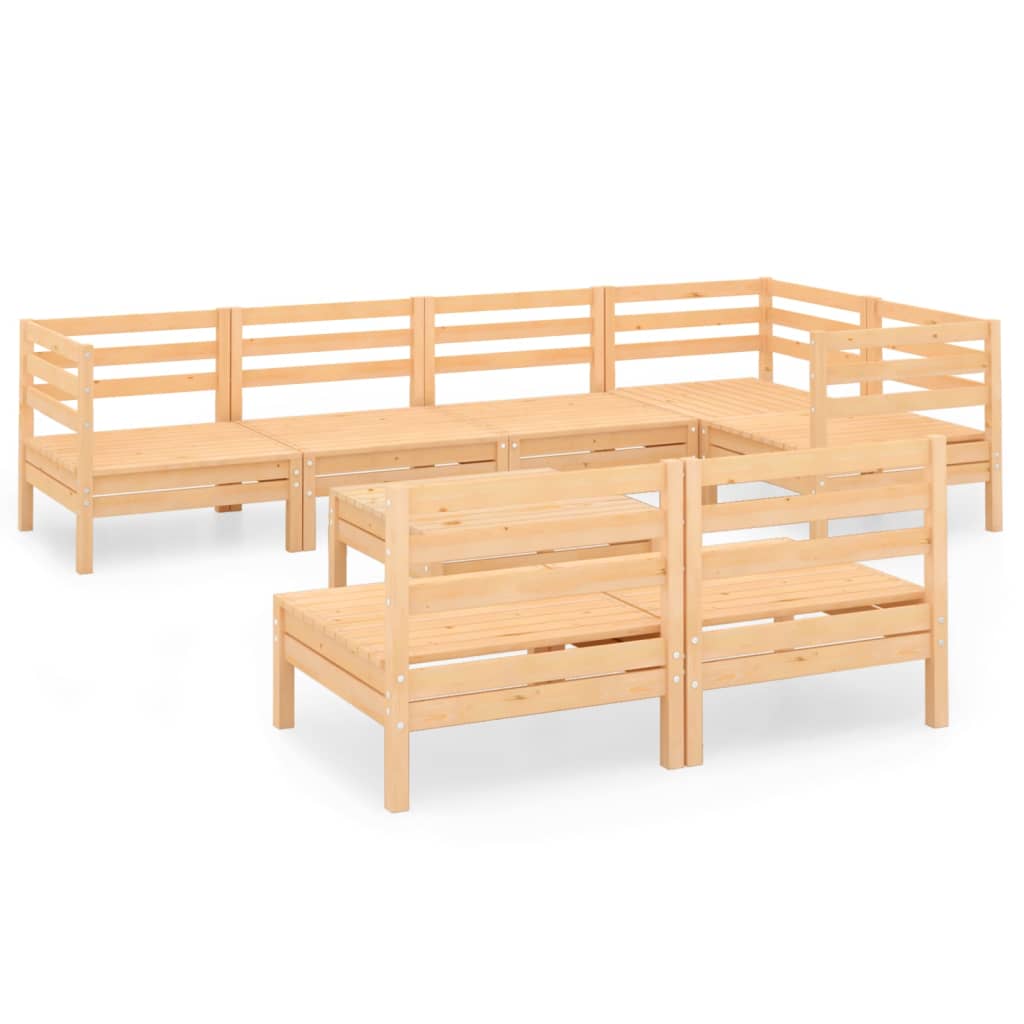 Σαλόνι Κήπου Σετ 8 Τεμαχίων από Μασίφ Ξύλο Πεύκου - PAKOBAZAAR