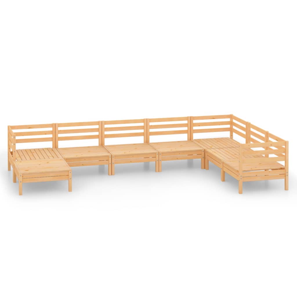 Σαλόνι Κήπου Σετ 8 Τεμαχίων από Μασίφ Ξύλο Πεύκου - PAKOBAZAAR